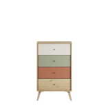 Comoda Adore Tiffany, 4 sertare, Multicolor, 60 x 99 x 44 cm