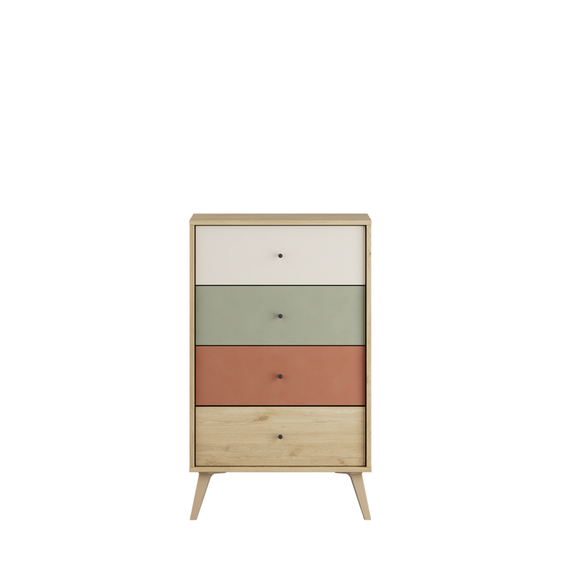 Comoda Adore Tiffany, 4 sertare, Multicolor, 60x99x44 cm, foto produs
