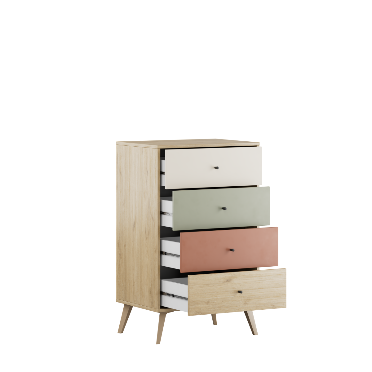 Comoda Adore Tiffany, 4 sertare, Multicolor, 60 x 99 x 44 cm