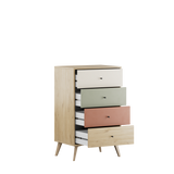 Comoda Adore Tiffany, 4 sertare, Multicolor, 60 x 99 x 44 cm