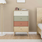 Comoda Adore Tiffany, 4 sertare, Multicolor, 60 x 99 x 44 cm