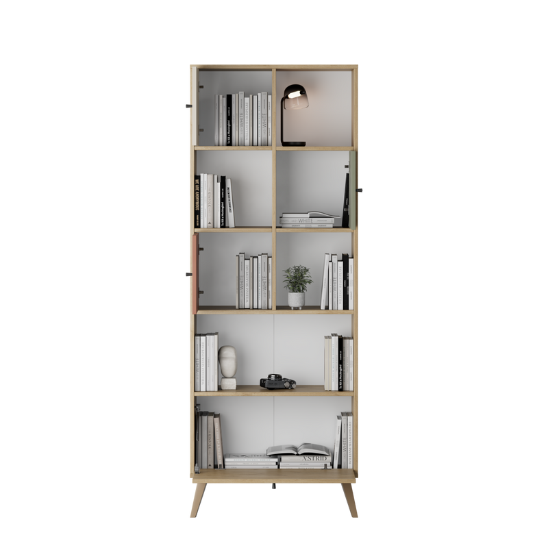 Biblioteca Adore Tiffany, 4 usi si 4 rafturi, Multicolor, 67x181x30 cm, foto produs 6