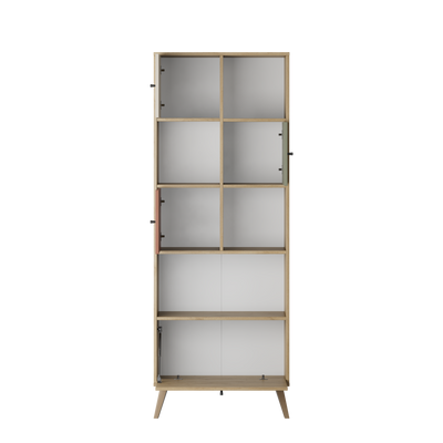 Biblioteca Adore Tiffany, 4 usi si 4 rafturi, Multicolor, 67x181x30 cm, foto produs 7
