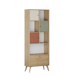 Biblioteca Adore Tiffany, 4 usi si 4 rafturi, Multicolor, 67 x 181 x 30 Cm