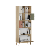 Biblioteca Adore Tiffany, 4 usi si 4 rafturi, Multicolor, 67 x 181 x 30 Cm