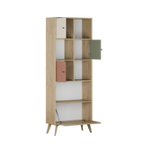 Biblioteca Adore Tiffany, 4 usi si 4 rafturi, Multicolor, 67 x 181 x 30 Cm