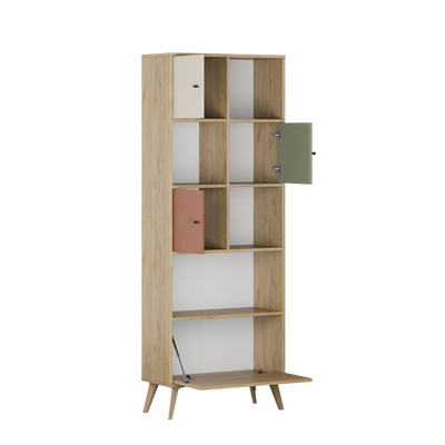 Biblioteca Adore Tiffany, 4 usi si 4 rafturi, Multicolor, 67x181x30 cm, foto produs 11