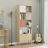 Biblioteca Adore Tiffany, 4 usi si 4 rafturi, Multicolor, 67 x 181 x 30 Cm