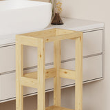 Turnulet de învatare pentru copii Chiquel, stil Montessori, lemn, alb, 45x51x90 cm - Natur