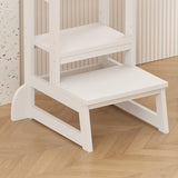 Turnulet de învatare pentru copii Chiquel, stil Montessori, lemn, alb, 45x51x90 cm - Alb