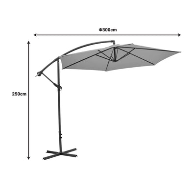 Umbrela cu suport de gradina Jiopel, Bej, 300x300x250 cm, perspectiva suplimentara