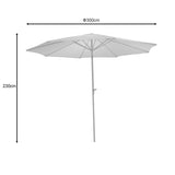 Umbrela de gradina Frow, Alb, 300x300x230 cm
