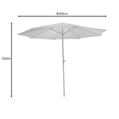 Umbrela de gradina Frow, Alb, 300x300x230 cm, imagine suplimentara