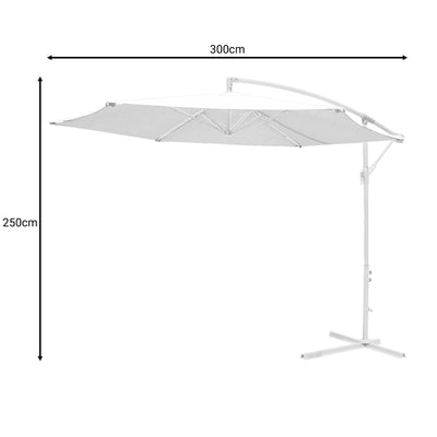 Umbrela de gradina Jiopel, Alb, 300x300x250 cm, imagine suplimentara