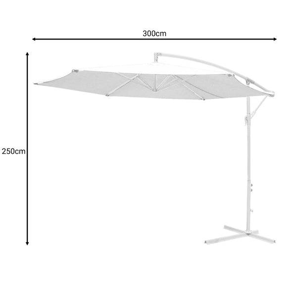 Umbrela de gradina Jiopel, Alb, 300x300x250 cm