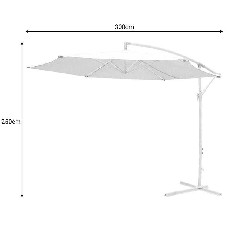 Umbrela de gradina Jiopel, Alb, 300x300x250 cm, imagine suplimentara
