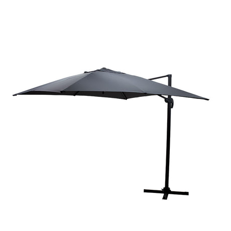 Umbrela de gradina suspendata cu rotatie de 360 de grade Raffaella aluminiu, antracit, 3x3 m