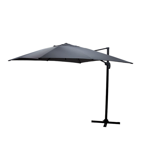 Umbrela de gradina suspendata cu rotatie de 360 de grade Raffaella aluminiu, antracit, 3x3 m