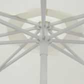 Umbrela profesionala Nagida dintr-o singura bucata aluminiu D2m, Crem, 230x230x235 cm, detaliu produs