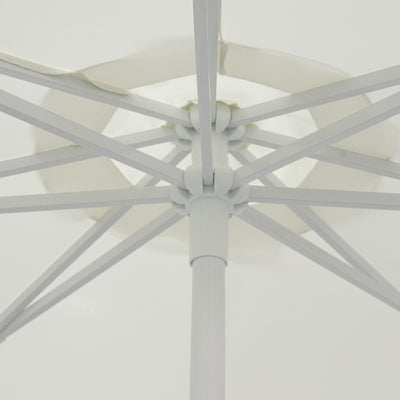 Umbrela profesionala Nagida dintr-o singura bucata aluminiu D2m, Crem, 230x230x235 cm, detaliu produs