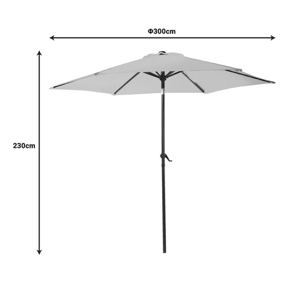 Umbrella Frow tesatura antracit aluminiu-bej-Gri D3m, 300x300x230 cm