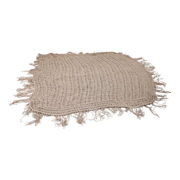 Umbrire de grădină Shelto macrame poly-cotton nuanță net în bej nuanță, 200x200x27 cm