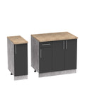 Unitate de bucatarie Festa II, Gri inchis si Sonoma, 120x60x85 cm, imagine suplimentara