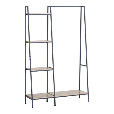 Cuier Cu Pantofar Unitate de intrare-raft Herevy, Stejar cu metal negru 101x35x160 cm