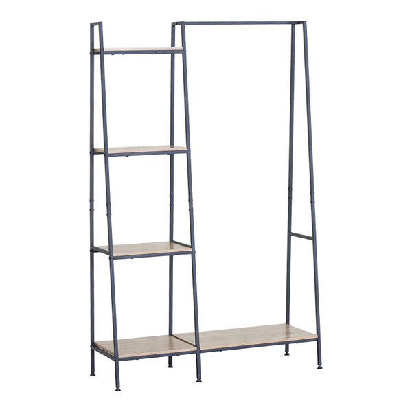 Unitate de intrare-raft Herevy, Stejar cu metal, negru, 101x35x160 cm