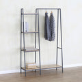 Unitate de intrare-raft Herevy, Stejar cu metal, negru, 101x35x160 cm, imagine suplimentara