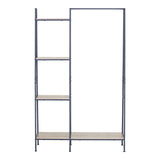Unitate de intrare-raft Herevy, Stejar cu metal, negru, 101x35x160 cm