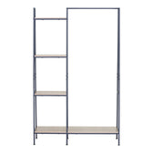 Unitate de intrare-raft Herevy, Stejar cu metal, negru, 101x35x160 cm, detaliu produs
