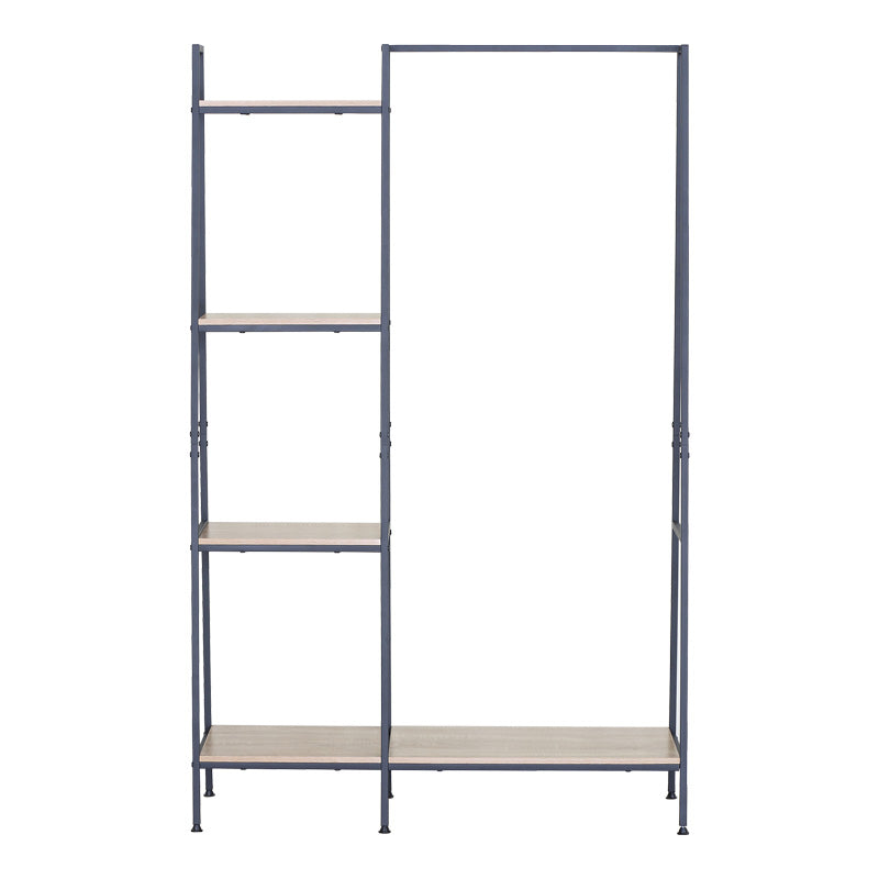 Unitate de intrare-raft Herevy, Stejar cu metal, negru, 101x35x160 cm, detaliu produs
