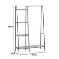Unitate de intrare-raft Herevy, Stejar cu metal, negru, 101x35x160 cm, foto produs