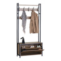 Unitate de intrare Ventoria, Stejar cu metal, negru, 84x30x182 cm, imagine suplimentara