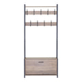 Unitate de intrare Ventoria, Stejar cu metal, negru, 84x30x182 cm, detaliu produs