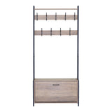 Unitate de intrare Ventoria, Stejar cu metal, negru, 84x30x182 cm