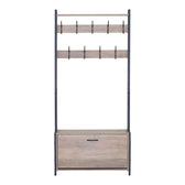 Unitate de intrare Ventoria, Stejar cu metal, negru, 84x30x182 cm, detaliu produs
