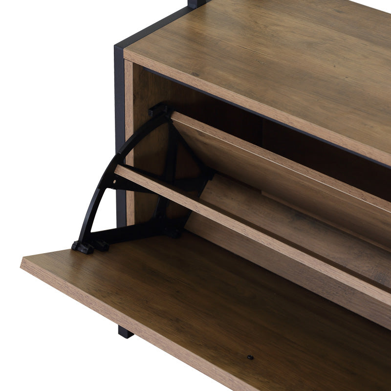 Unitate de intrare Ventoria, Stejar cu metal, negru, 84x30x182 cm, perspectiva suplimentara
