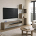 comoda TV Unitate TV cu biblioteca, Sonoma și Alb, 160x29x126 cm