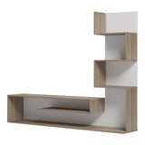 Unitate TV cu biblioteca, Sonoma și Alb, 160x29x126 cm
