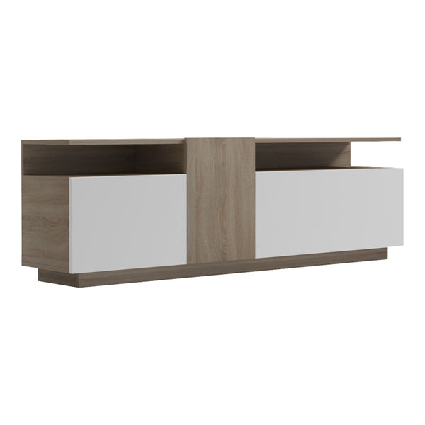Unitate TV cu functie de stocare Vendora, Lemn, Alb, 150x29x46 cm
