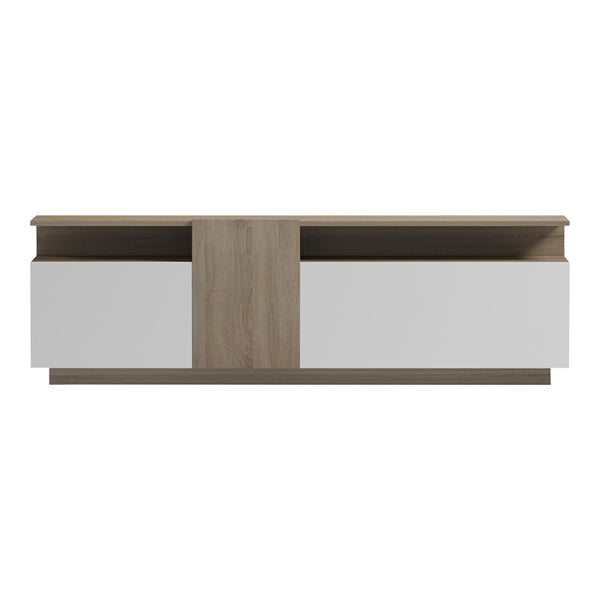 Unitate TV cu functie de stocare Vendora, Lemn, Alb, 150x29x46 cm