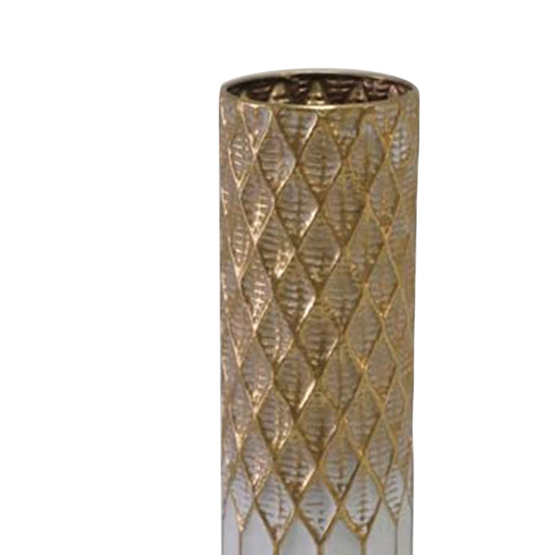 Vaza Bruna, Auriu, 15x15x76 cm, imagine suplimentara