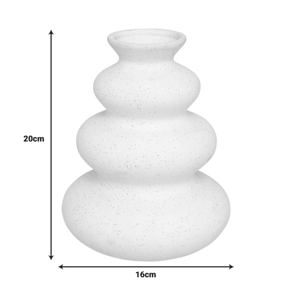Vaza ceramica Delfar, Alb, 18x18x20 cm