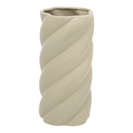 Vaza ceramica Dermel, Bej, 12x12x25 cm