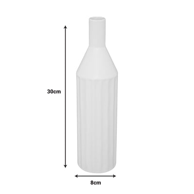 Vaza ceramica Drego, Bej, 8x8x30 cm, imagine suplimentara