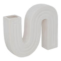 Vaza ceramica Snaky, Alb, 25x5x21 cm