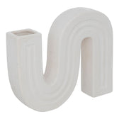Vaza ceramica Snaky, Alb, 25x5x21 cm