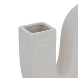 Vaza ceramica Snaky, Alb, 25x5x21 cm